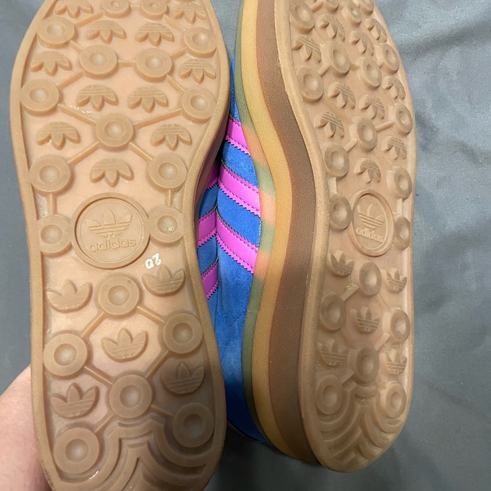 adidas Gazelle Platform Blue Pink Suede Sneakers - Picture 7 of 8
